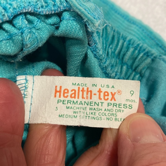 Vintage health Tex ruffle strap rainbow cloud corduroy overalls 9m - Picture 7 of 7